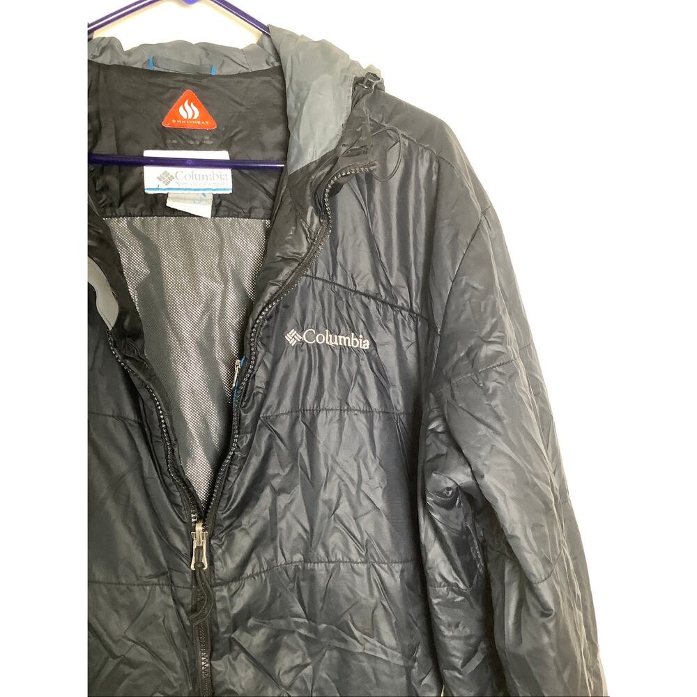 Columbia Men's XL Black Interchange Omni-Heat Hooded Puffer Jacket Winter HR9-29 - Picture 4 of 9